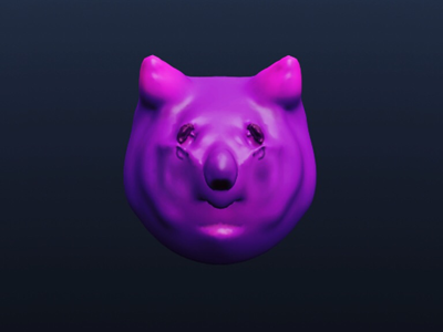 First creation sculptris animalpolis animalstyle art artdesign design designdigital digital illustration mascotte moneygang pink sculptris