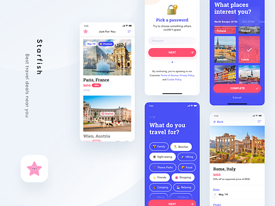 Starfish - Last Minute Travel Deals best deals creative deals deals app discover explore flights ios app ios apps last minute mobile app mobile ux design onboarding sign up travel travel app uidesign uidesigns ux uxdesign