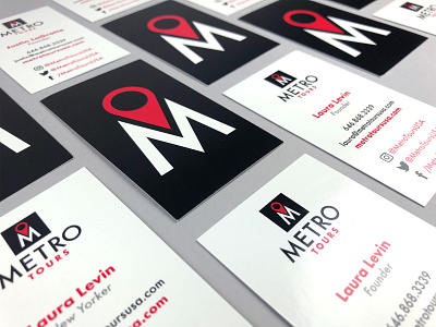 Metro Tours Business Cards black branding branding agency business card business card design identity identity branding identity design identity designer logo logo design logo designer new york city nyc red startup startup branding startup logo typography