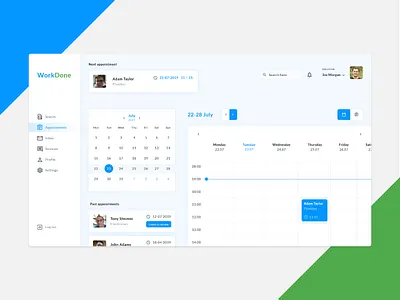 WorkDone Job Board Project - Calendar business calendar clean job job board ui ui design web web design