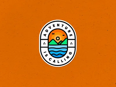 Adventure is Calling adventure badge badge logo creative design illustration logo mark symbol vector