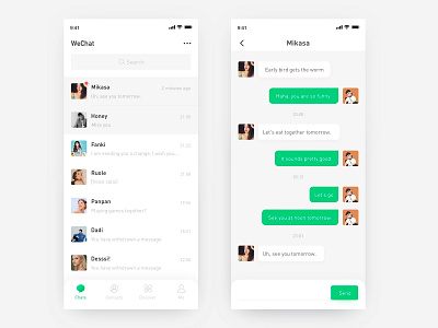 Wechat Redisign chat redisign social ui design