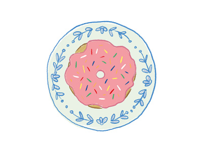 Pink Glaze and Sprinkles 2d cute donut doughnut food illustration illustration pink sprinkle