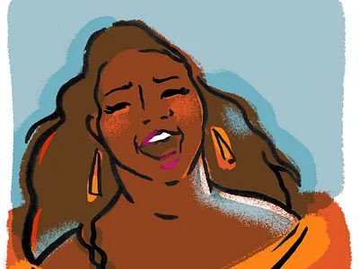 Lizzo illustration line art portrait
