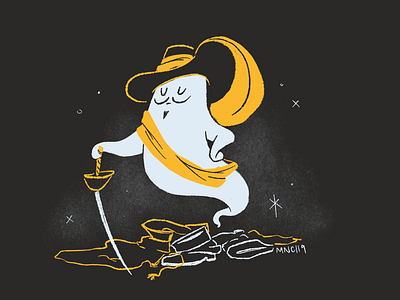 03 | Dressed Ip aughost character design ghost illustration mid century retro