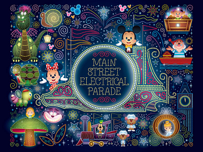 Main Street Electrical Parade (2019) adobe illustrator character design cute digital art disney disneyland jerrod maruyama jmaruyama vector wonderground gallery