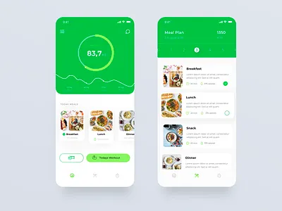 Fitness Meal Plans dashboad design design system fitness fitness app interaction interaction design interface ios meals mobile app design product design sketch sport ui ui design user interface design ux ux design workout