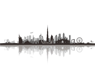 Dubai city skyline Silhouette Vector illustration apartment architecture background building business city city lanscape cityscape concept district flat header web house illustration landscape silhouette skyline skyscraper vector warehouse