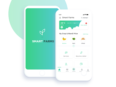 Smart farms mobile app startup ui ux visualdesign