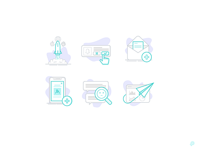 128px Empty states icons 2d design empty emptystate icon icons illustration iphone x lineart lines mail monochrome phone rocketship search stats