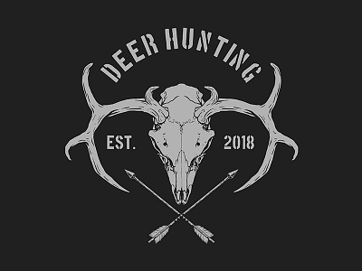 Deer Skull akhzart animal badge band brand clothing deer deer logo design goat graphic design hunting illustration logo merch simple skull typography vector wild boar