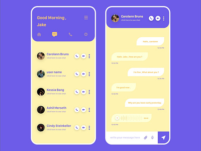 Messaging App Concept adobe xd app design figma mobile modern photoshop purple sketch ui ux