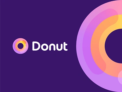 Donut bake blockchain branding cake circle crypto crypto currency donut doughnut gradient identity logo mark modern o oval sweet symbol tech technology