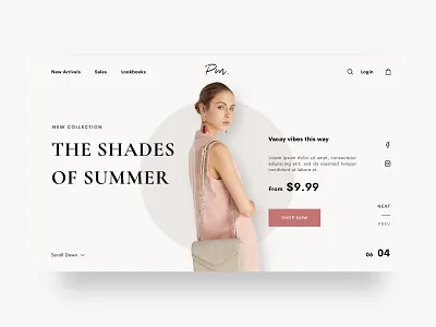 Fashion Website design e commerce fashion flat frontend landing page minimal mockup shop shopping ui ux web website