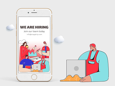 WE ARE HIRING 2d animation app art branding character design flat graphic graphic design icon illustration illustrator logo minimal ui ux vector web website