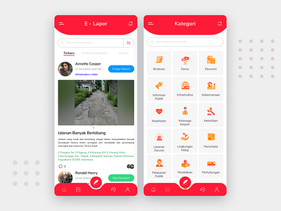 Redesign E-Lapor DIY clean clean design clean ui design iphone keluhan lapor red redesign redesigned ui ui design uidesign uidesigns uiux uiux design uiuxdesign