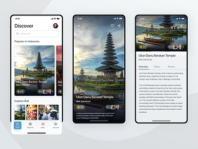 Akademi Desain 1 (Tourism Places App Exploration) app exploration mobile app sebo studio travel app ui uplabs user interface