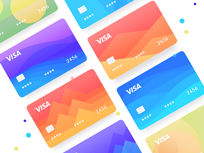 New color visa app design icon illustration ui