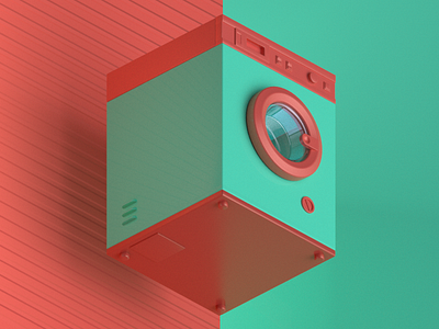 Old-fashioned Soviet washing machine 3d c4d illustration industrialdesign isometric product render retro washing machine