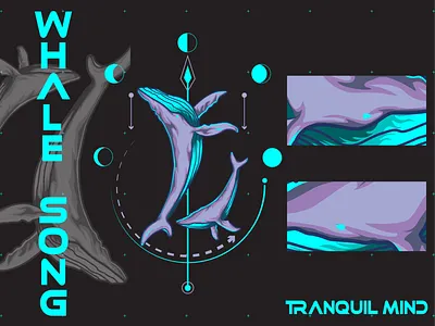 Whale Song animal artwork branding character clothing design illustration logo modern tattoo tshirt vector