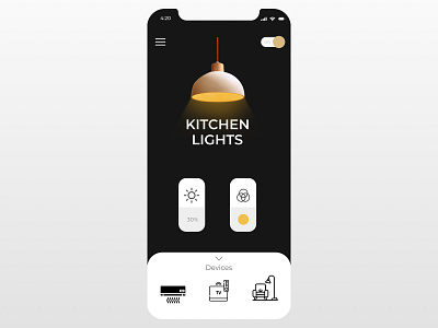 Smart Home App Prototype app black clean dark dark ui design elegant illustration ios iphone minimal new page typography ui ui ux design uidesign ux vector white