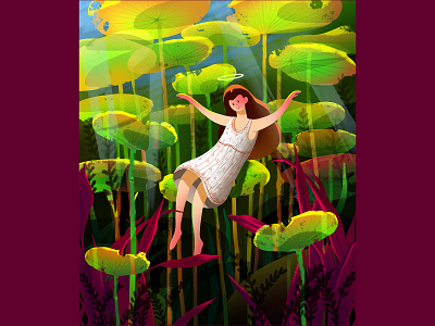 Garden design digital drawing fun gairl graphic illustration nature playing