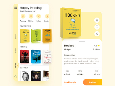 Bookstore App book book app book store bookworm clean ui freebies hooked interfacedesign ios kindle minimal mobile mobile interface mobile ui product design protoype uikit uiux uiuxdesign uplabs