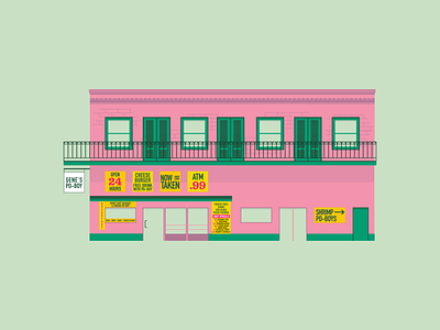 Gene's Po-Boys architecture building daiquiri daiquiris historical illustration louisiana new orleans nola po boy poboy vector