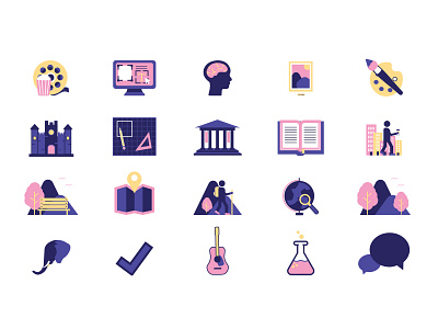 Icon Set Adventure Locations App app design icon icon app icon design ui uiux vector