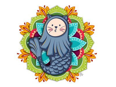 Baby Merlion animation artwork branding cartoon design icon illustration logo mandala merlion singapore ui ux vector zenart