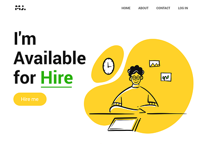 Freelancer available for hire design freelancer illustration illustrator landing man page uiux design web