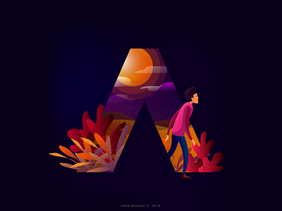 A illustration 36daysoftype 36daysoftype a art concept design gradient icon illustration poster typography vector vibrant vibrant colors