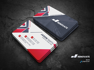 Business Card Template PSD architect branding buildings business business card corporate creative design graphic gray identity modern photoshop print print ready professional realestate red