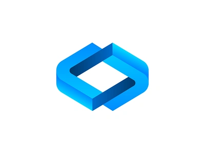 CodeLoop Logo Design for Programming Startup (Unused) 3d depth blue cyan modern brackets brand identity branding code coding compile developer development endless loop for sale unused buy illusion java script logo mark symbol icon platform react startup tech technology website