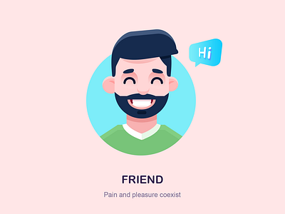 My Friend cartoon clean friend happy head portrait icons illustration lovely male ui