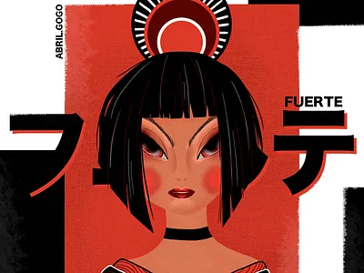 Strong girl design female girl illustration illustrator japan japanese photoshop