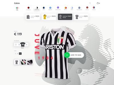 Jersey Shop - Juve ecommerce football jersey juve minimal platini shop typography ui