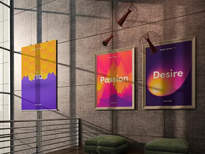 Gallery Mockup 3 gallery logo logos mockup mockup psd museum photo porfolio poster poster art presentation show showreel template