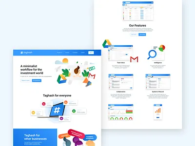 Taghash | Website Design analytics chart application branding capital clean ui design collaboration design design direction gradient homepage illustration interface mailing saas shadow tech ui ux vector website