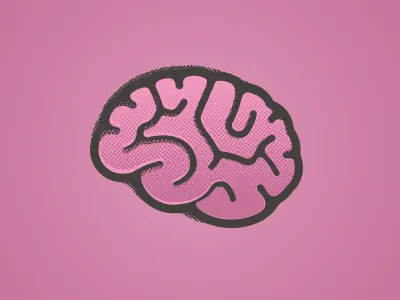 Brain brain halftone illustration logo pink thinking cap