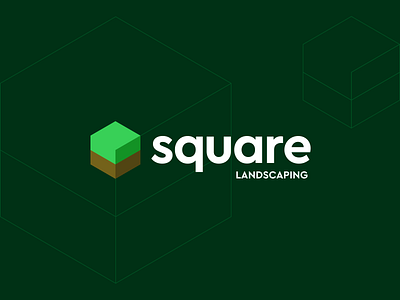 Landscaping Logo Design - Cube / Hexagon / Grass / Earth 3d logo ai artificial intelligence creative logo data saas design eco green finance financial fintech geometric logo hexagon cube icon landscaping logo logo logodesign logotype modern nature software symbol tech technology