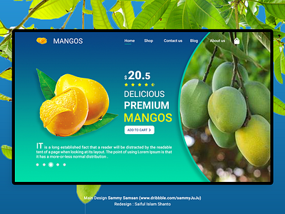 Mango Landing Page - Redesign hero area illustration landing page design minimal typography ui design