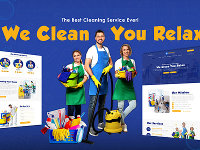 Home Cleaning Service cleaning cleaning services graphic desgin homepage design illustration landing page ui ux web