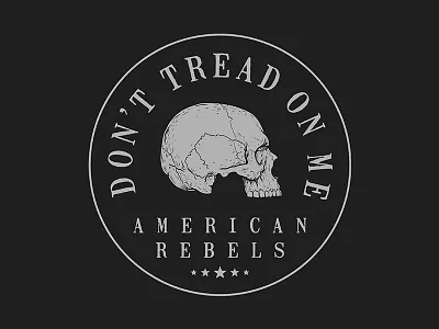 Amreican Rebels 2nd amendment 4th july akhzart american animal badge band brand branding clothing design dont treat on me graphic design illustration logo merch simple skull typography vector