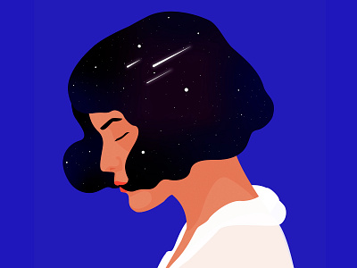 She's cosmic adobe illustrator art cosmic flat graphic design illustration inspiration minimalism monday space woman woman illustration