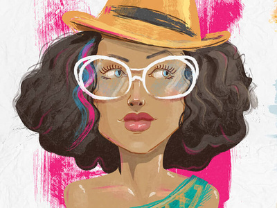 Vector Watercolor Girl made with Illustrator Brushes art brush brushes cartoon character color colorful concept design flat girl graphic illustration paint painting vector water watercolor watercolor art watercolor painting