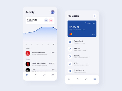 Digital Bank App UI Design app app design app ui app ui design apps bank bank app bank card banking app blue clean digital digital banking ios ios app ios app design minimal product design ui ux