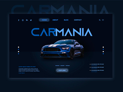 Car mania web Ui design app design branding design illustration illustrator minimal mobile ui ui ux web website