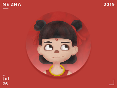 NE ZHA 3d anime character illustration nezha red 应用界面 页面