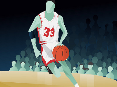 Basket ball basketball dribbble green illustrator illustrator design